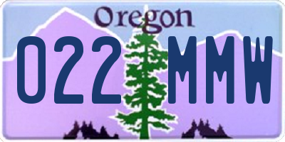 OR license plate 022MMW