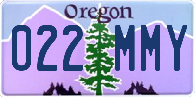 OR license plate 022MMY