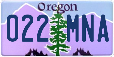 OR license plate 022MNA