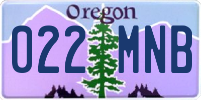 OR license plate 022MNB