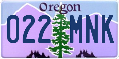 OR license plate 022MNK
