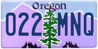 OR license plate 022MNQ