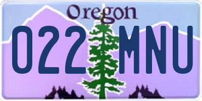 OR license plate 022MNU