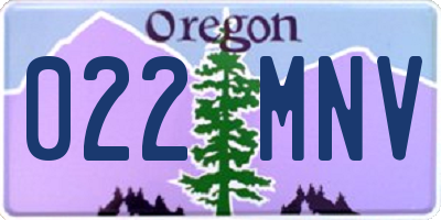 OR license plate 022MNV