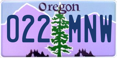 OR license plate 022MNW
