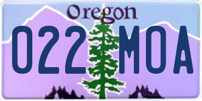 OR license plate 022MOA