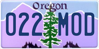 OR license plate 022MOD