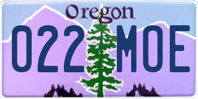 OR license plate 022MOE