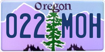OR license plate 022MOH