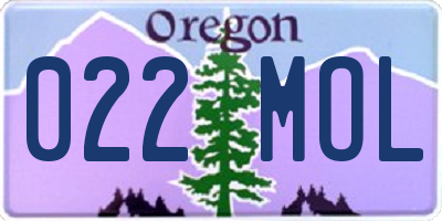 OR license plate 022MOL
