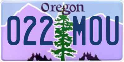 OR license plate 022MOU