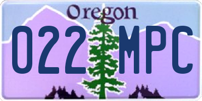 OR license plate 022MPC