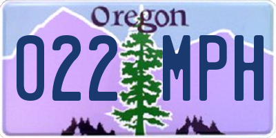 OR license plate 022MPH