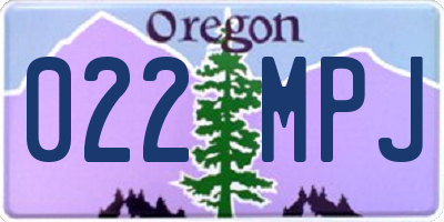 OR license plate 022MPJ