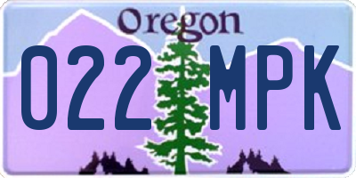 OR license plate 022MPK