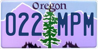 OR license plate 022MPM