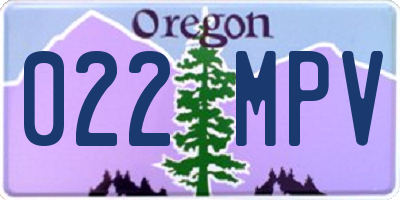 OR license plate 022MPV