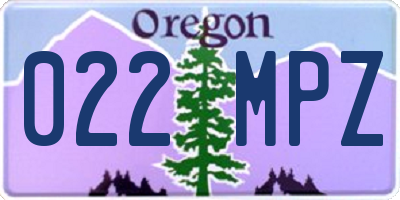 OR license plate 022MPZ