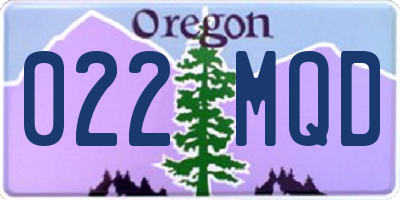 OR license plate 022MQD