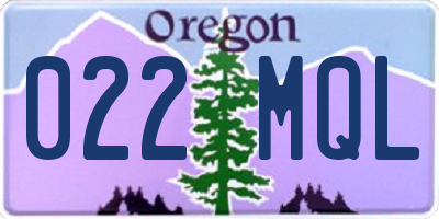 OR license plate 022MQL