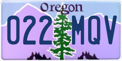OR license plate 022MQV