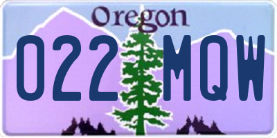 OR license plate 022MQW