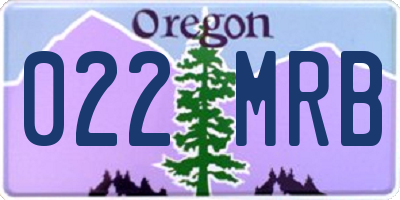 OR license plate 022MRB
