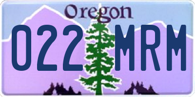 OR license plate 022MRM