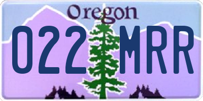 OR license plate 022MRR