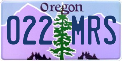 OR license plate 022MRS