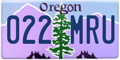 OR license plate 022MRU