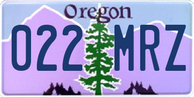 OR license plate 022MRZ