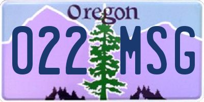 OR license plate 022MSG