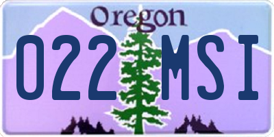 OR license plate 022MSI
