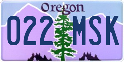 OR license plate 022MSK
