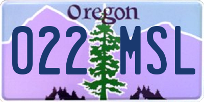OR license plate 022MSL