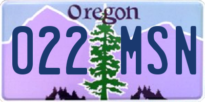 OR license plate 022MSN