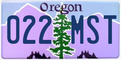 OR license plate 022MST