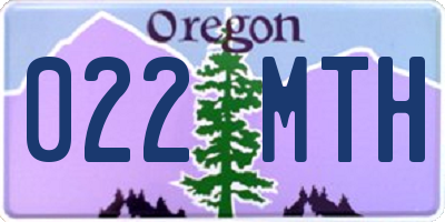 OR license plate 022MTH