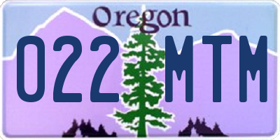 OR license plate 022MTM
