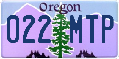 OR license plate 022MTP