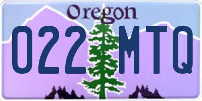 OR license plate 022MTQ