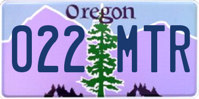 OR license plate 022MTR