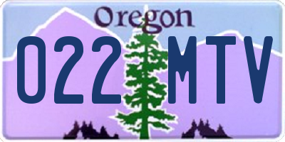 OR license plate 022MTV