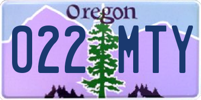 OR license plate 022MTY