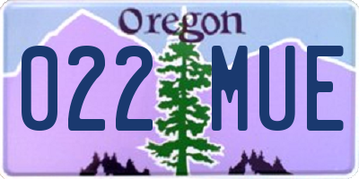OR license plate 022MUE