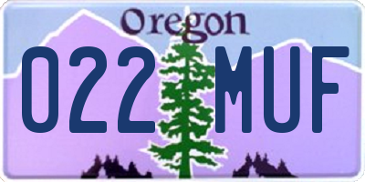 OR license plate 022MUF