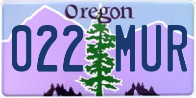 OR license plate 022MUR