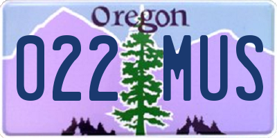 OR license plate 022MUS