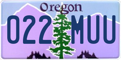 OR license plate 022MUU